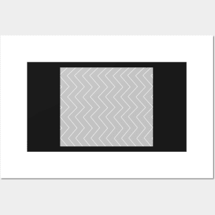 Abstract zigzag - gray and white. Posters and Art